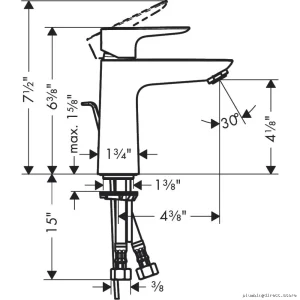 Hansgrohe Talis E 110 Single-Hole Faucet with Pop-Up Drain - Brushed Bronze