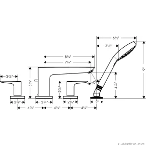 Matte Black Hansgrohe Talis E Premium Faucet Kit w/ Handheld for Roman Tubs
