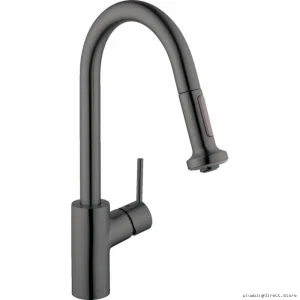 Hansgrohe Talis S Brushed Black Chrome Kitchen Faucet – Pull-Down Spray