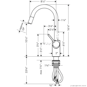 Hansgrohe Talis S Kitchen Faucet with Pulldown Spray - Brushed Black Chrome