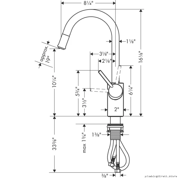 Hansgrohe Talis S Kitchen Faucet with Pulldown Spray - Brushed Black Chrome