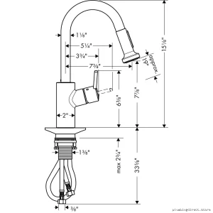 Hansgrohe Talis S Prep Pull-Down Faucet - Brushed Black Chrome Finish