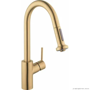 Hansgrohe Talis S Pull-Down Spray Kitchen Faucet Brushed Gold Optic Finish 14877251