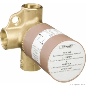 Hansgrohe Triple-Function Shower Diverter Valve with Rough-In Kit & ¾ in Fitting
