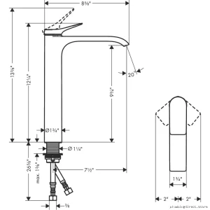 Vivenis Vessel Sink Faucet Set - Matte Black 75042671 by Hansgrohe