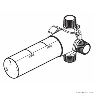 Kalia 1/2 Inch 2-Way Diverter Valve - Heavy Duty Brass Plumbing Part