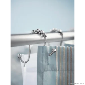 HeavyDuty Double Ring Shower Curtains Set Of Twelve MatteBlack EasyInstall