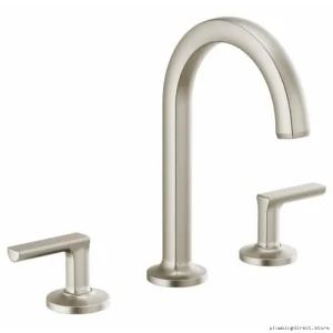 Kintsu High Arc Widespread Bathroom Faucet - Single Handle Design with 1.5 GPM Flow in Luxe Nickel