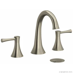 Brushed Nickel High-Efficiency Widespread Bath Faucet with Lever Handles
