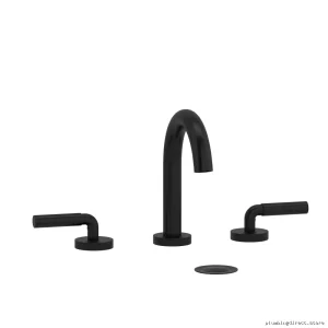 Black High-Flow Widespread Kitchen/Bathroom Faucet With C Spout Levers