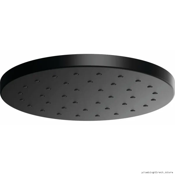 H2OKinetic Matte Black Raincan Shower Head - High-Pressure 2.5 GPM Modern Design