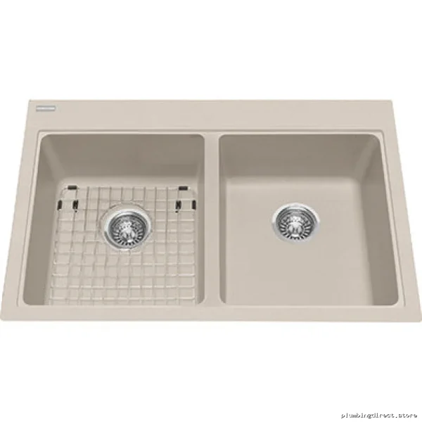 High-Quality Two-Bowl Drop-In Granite Sink - Mythos Kindred (KGDL2233-9CH) Champagne