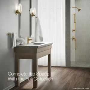 Hint Modern Single-Hole Bathroom Faucet with Vibrant Brushed Brass Finish 97060-4-2MB Kohler