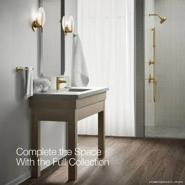 Hint Modern Single-Hole Bathroom Faucet with Vibrant Brushed Brass Finish 97060-4-2MB Kohler