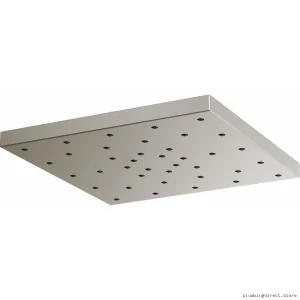 HOOKE Large Kinetic Square Raincan Showerhead - High Pressure Water Flow | 30% More Coverage | Brushed Nickel Finish | Model #NK-BRZ-007