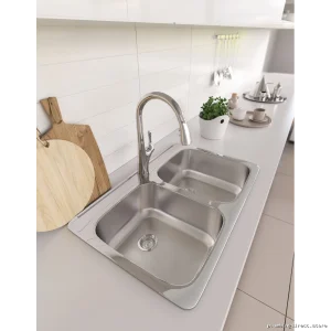 Horizon 1-Hole 2 Bowl Stainless Drop-In Sink - Blanco 401250