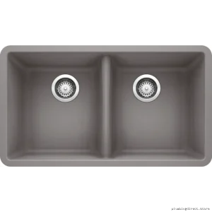 Horizon U - Two Under Mount Quartzite Dishwasher Safe Kitchen Sink - Matte Black