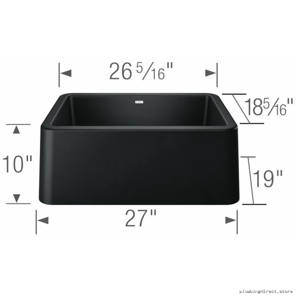 Ikon 27 Apron Front Silgranit Sink - Coal Black Modern Durable Kitchen Basin