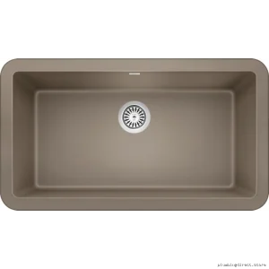 Ikon 33 Apron Front Silgranit Sink in Blanco | Truffle 402129