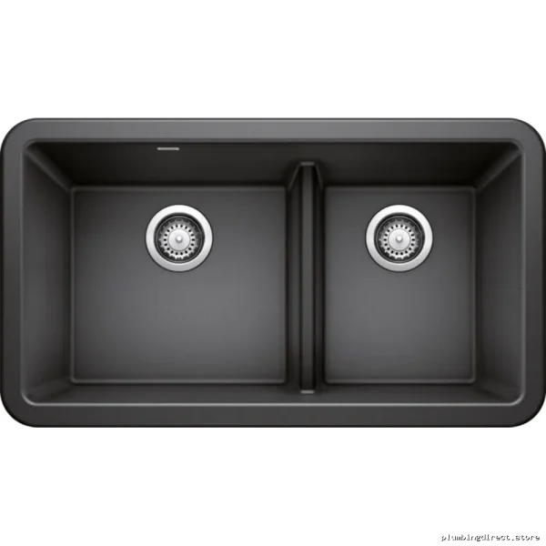 Ikon 33 Low Divider Apron Front Silgranit Sink - 1.75 Bowl Anthracite/Blanco