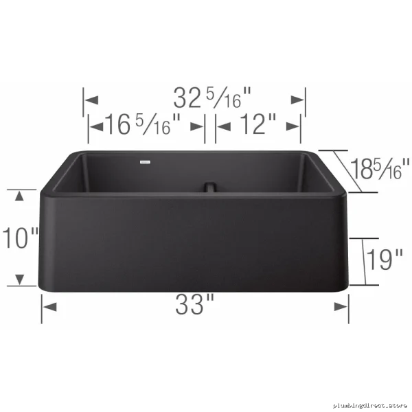 Ikon 33 Low Divider Apron Front Silgranit Sink - 1.75 Bowl Anthracite/Blanco - Image 2