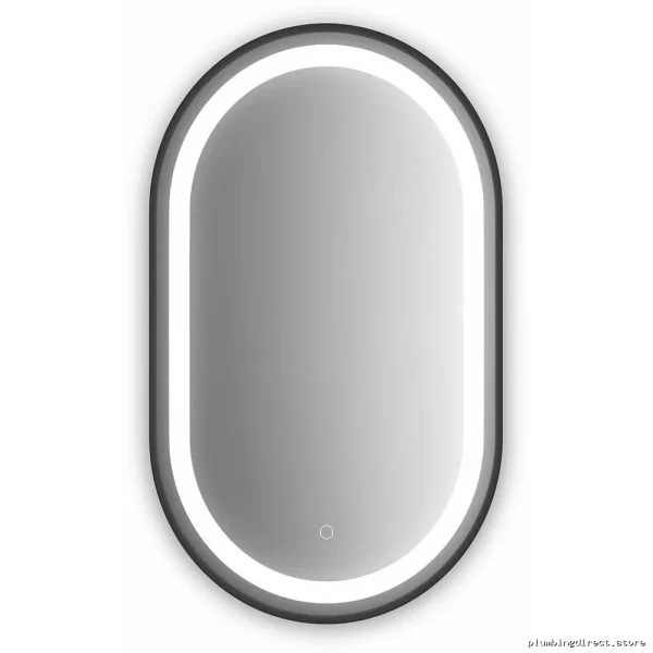 Illuminated Oblong Bathroom Mirror 22x38 Black – Brighten Your Space - Image 2