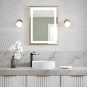 Illuminated 24x32 Touch Switch Mirror - Brushed Gold Kalia MR1783-570-180