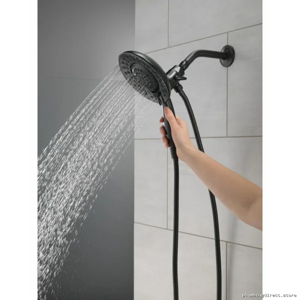 In2ition Adjustable 5-Setting Multi-Function Hand Shower Head - Durable Matte Black - Image 4