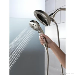 In2ition Dual Function Hand/Fixed Shower w/5 Sprays HO₂Kinetic Tech – Lumicoat SS