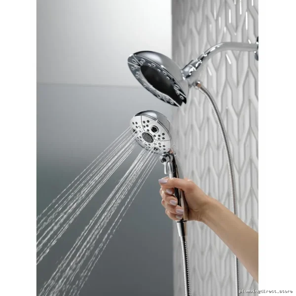 In2ition H2Okinetic 5-Setting Versatile Two-in-One Hand Shower & Shower Head - Lumicoat Chrome Finish Delta - Image 4