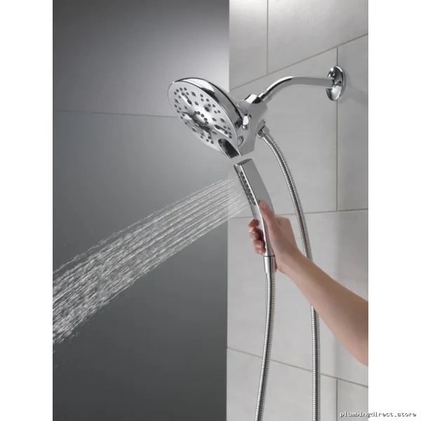 In2ition H2Okinetic Dual-Function 5 Adjustable Settings Hand Shower & Shower Head 1.75 GPM Lumicoat Chrome - Image 2