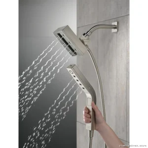 In2ition H2Okinetic Two-in-One Shower Head with 4 Settings - Lumicoat Stainless