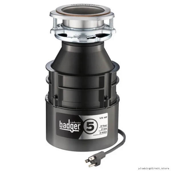 InSinkErator Badger 5 Continuous Feed Garbage Disposal, 1/2 HP Compact Food Waste System
