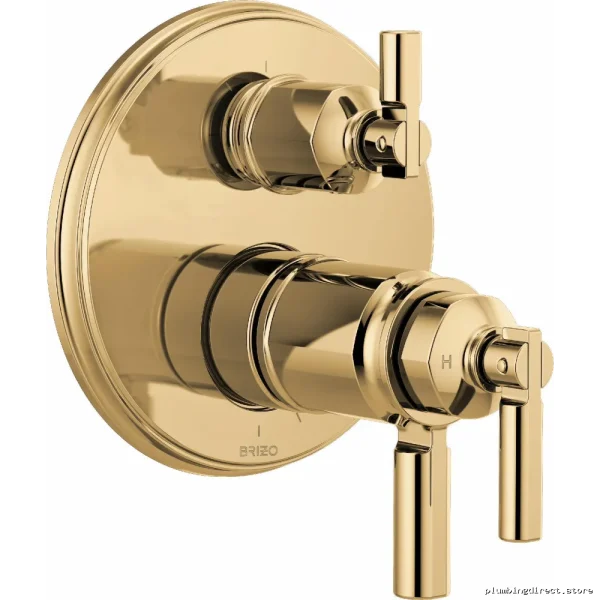 Invari Brizo Polished Gold Thermostatic Shower Trim with 3-in-1 Diverter