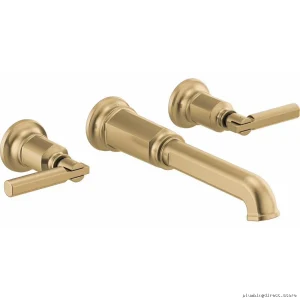 Invari HL70476-GL Luxe Gold Wall Mount Lever Handle Kit for Modern Bathrooms