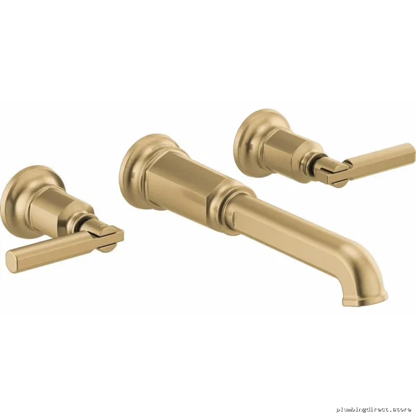 Invari HL70476-GL Luxe Gold Wall Mount Lever Handle Kit for Modern Bathrooms