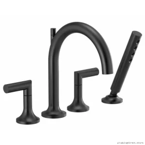 Jason Wu x Brizo Modern Roman Tub Trim Kit – Handheld & Sleek Design in Matte Black Finish T6...