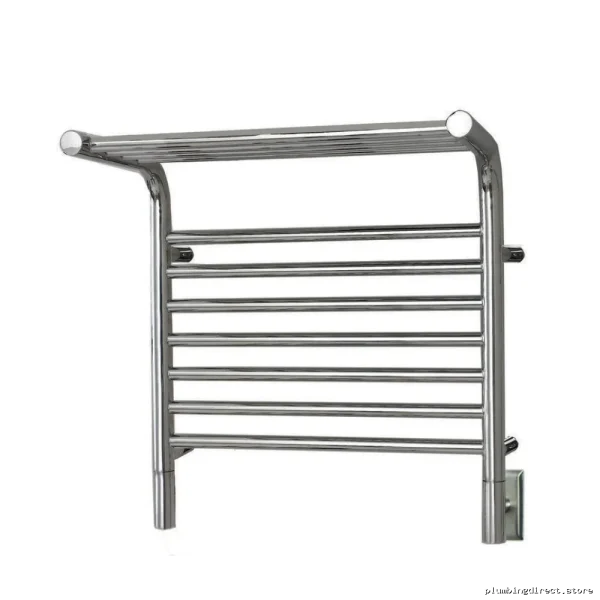 Jeeves M Straight Heated Towel Rail with Shelf - Premium Polished MSP Amba Finish