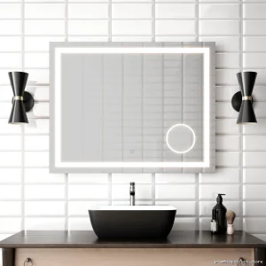 Kalia 38x30 LED Illuminated Magnifying Mirror Touch Control Spa Vanity Mirror MR1786-570-001