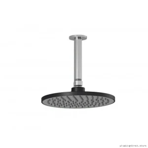 Black Chrome Rain Shower Head with Ceiling Mount Arm - Kalia BF1389-150