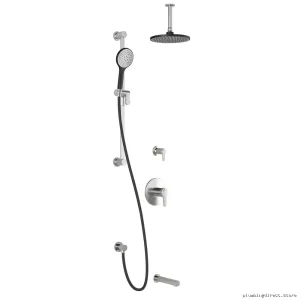 Kalia BF1613-150-001 Black/Chrome Thermostatic Shower System with Ceiling Arm