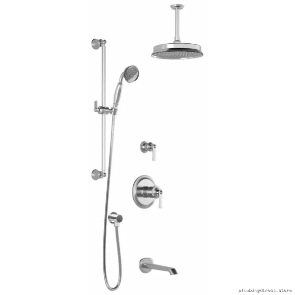 Kalia Chrome Rustik TD3 Thermostatic Shower Set with Ceiling Arm No Valves BF1619
