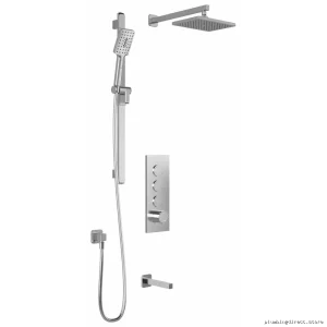 Kalia Chrome Thermostatic Shower System with Push Button Control