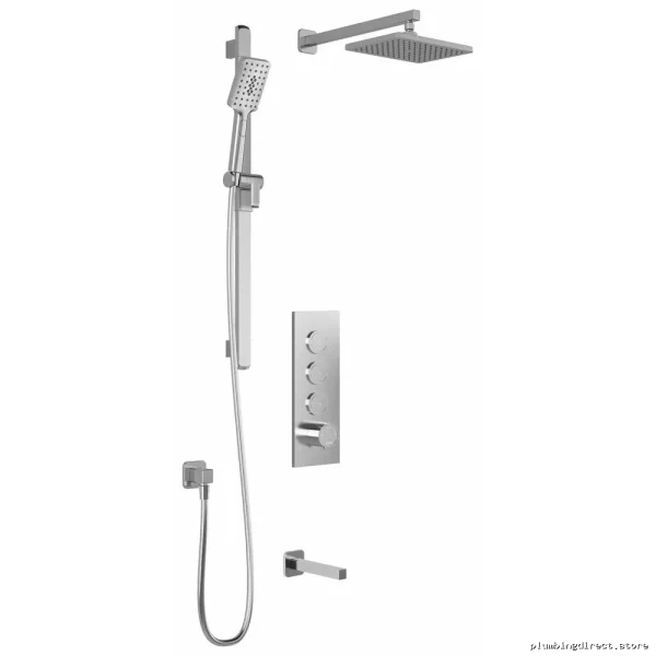 Kalia Chrome Thermostatic Shower System with Push Button Control