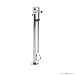 Kalia Floor Mount Tub Filler System: 2-Piece Hand Shower & Chrome Finish