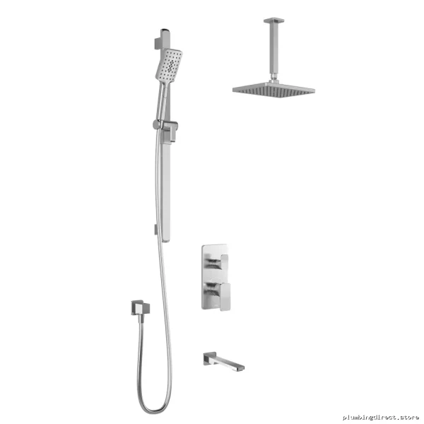 Kalia Kareo TD3 Chrome Shower System with Thermostatic Diverter & Ceiling Arm BF1982