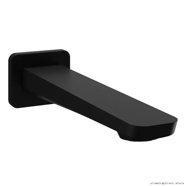Kalia Matte Black Square Tub Spout No Diverter 106046-160 for Modern Bathrooms