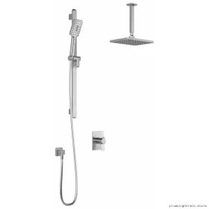 Kalia Moroka TCD1 Chrome Coaxial Shower System with Thermostatic Control & Ceiling Arm