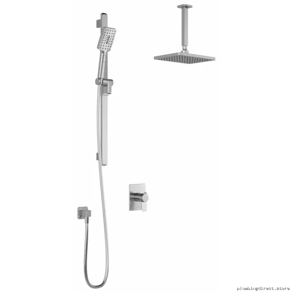 Kalia Moroka TCD1 Chrome Coaxial Shower System with Thermostatic Control & Ceiling Arm