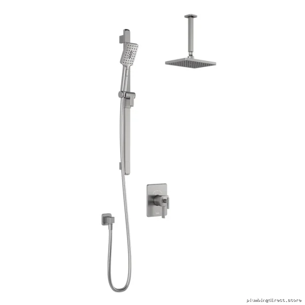 Kalia SquareOne TCD1 Coaxial Shower System - Pure Nickel, Ceiling-Mounted Thermostatic